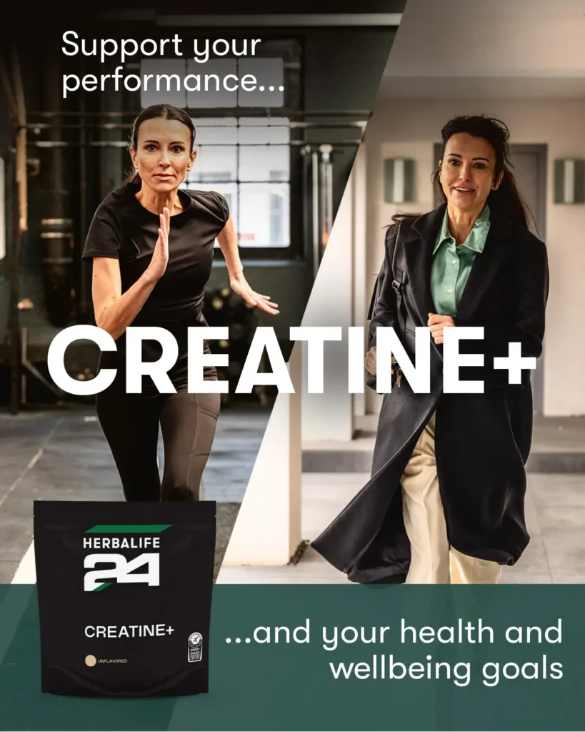 Busy professional lady using creatine monohydrate