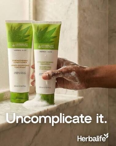 Decorative image of Herbalife strengthening aloe shampoo and conditioner